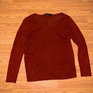 Dark burnt Orange scoop neck top